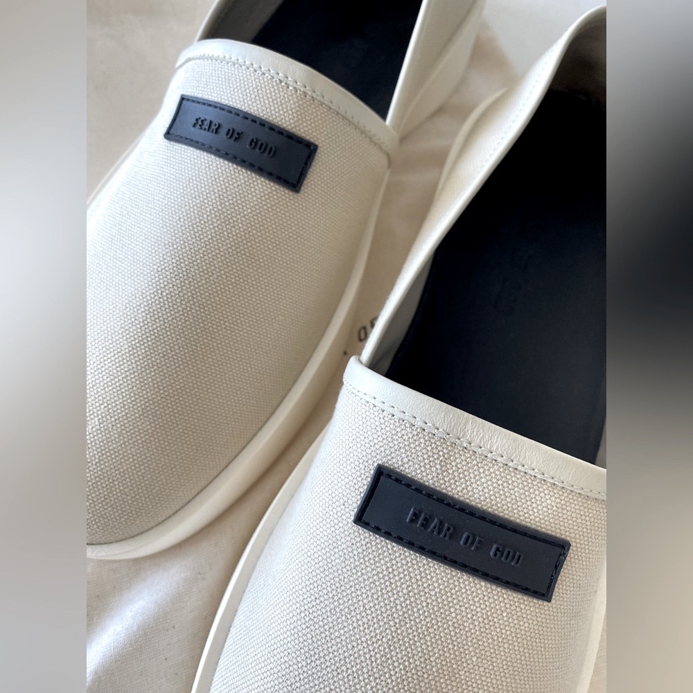 NWOT Fear of God Logo Canvas Espadrille Loafers - Picture 3 of 5